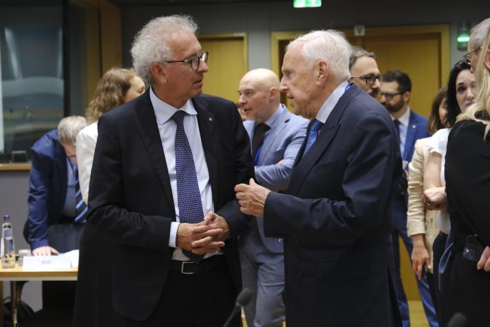 Niels Thygesen, président du comité budgétaire européen, participe à l’Eurogroupe pour discuter de l’orientation budgétaire appropriée pour la zone euro en 2025, 15.7.2024